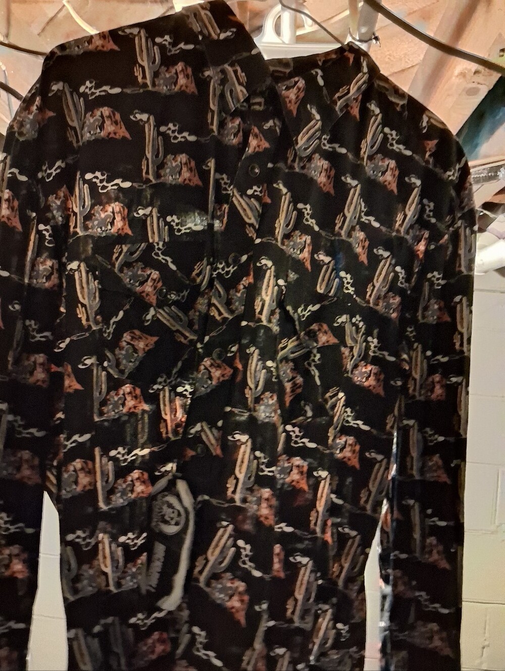 ROCK AND ROLL DENIM Men's Black Patterned Jacket with Desert Print